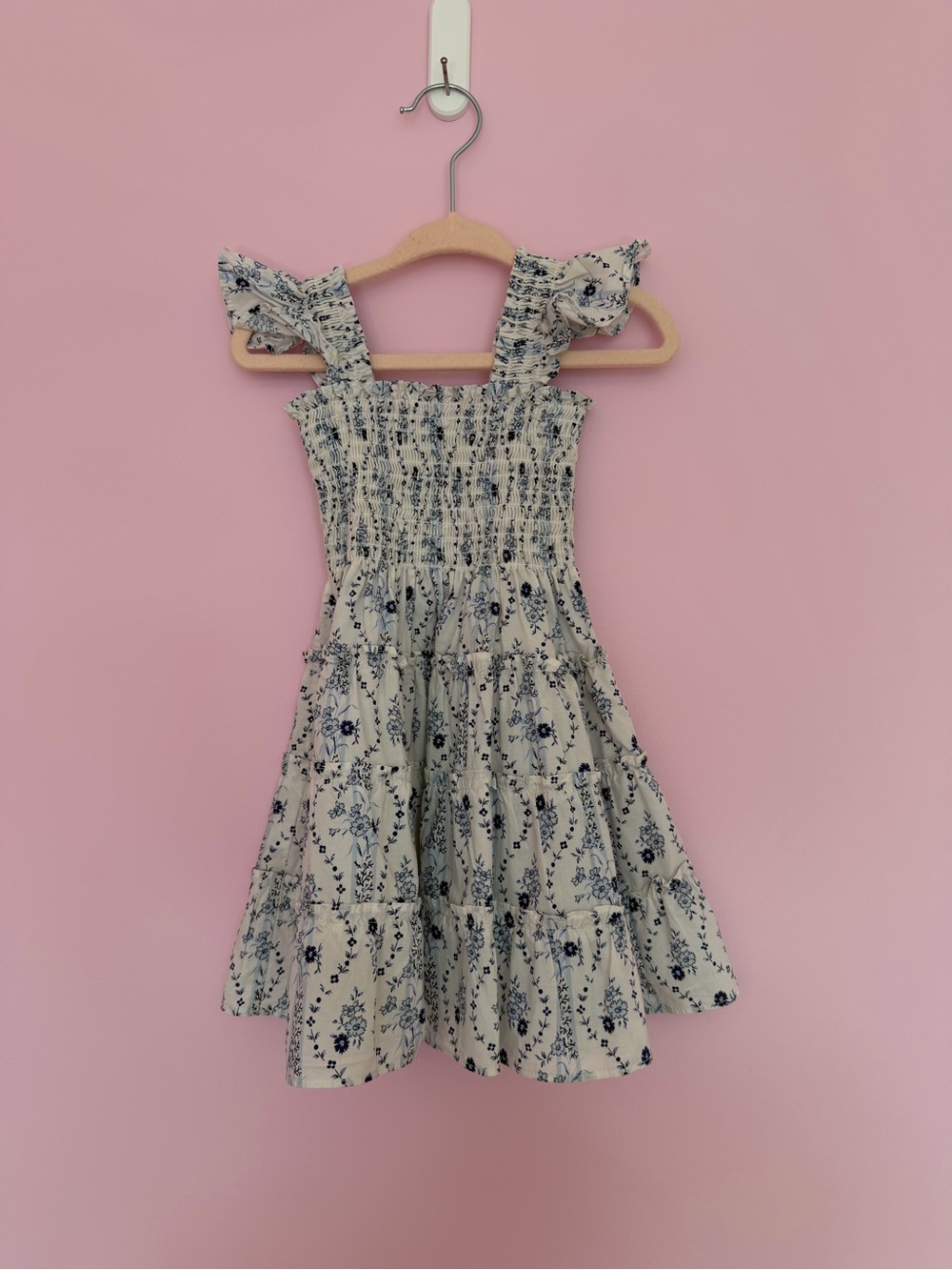 Hill House Kids Dress with Blue Floral Print